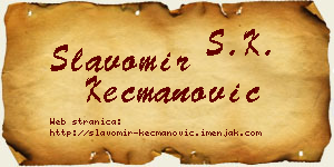 Slavomir Kecmanović vizit kartica